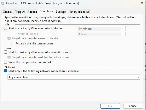 Task Conditions